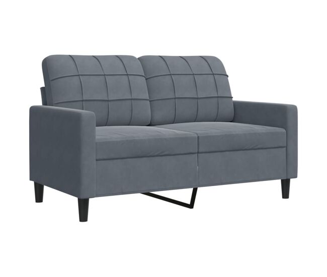 Sofá de 2 plazas - sofá de salón - sofá moderno de terciopelo gris oscuro 120 cm