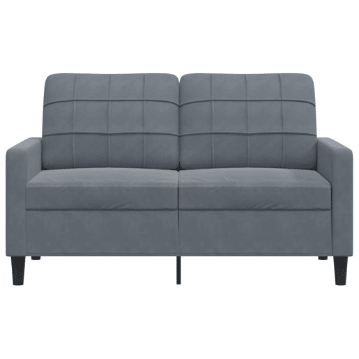 Sofá de 2 lugares - Sofá fixo 120 cm veludo cinza-escuro