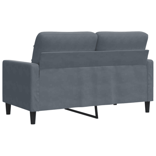Sofá de 2 lugares - Sofá fixo 120 cm veludo cinza-escuro