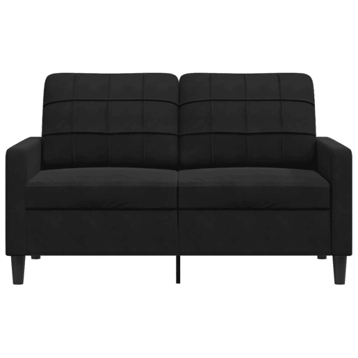 Sofá de 2 lugares - Sofá fixo veludo 120 cm preto Sofá de 2 lugares - Sofá fixo veludo 120 cm preto