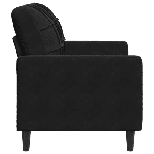 Sofá de 2 lugares - Sofá fixo veludo 120 cm preto Sofá de 2 lugares - Sofá fixo veludo 120 cm preto
