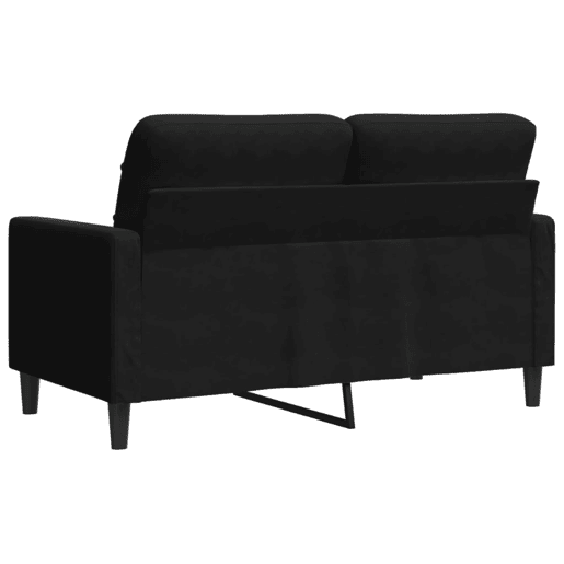 Sofá de 2 lugares - Sofá fixo veludo 120 cm preto Sofá de 2 lugares - Sofá fixo veludo 120 cm preto