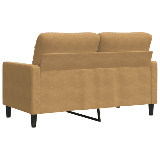 Sofá de 2 lugares - Sofá fixo veludo 120 cm castanho