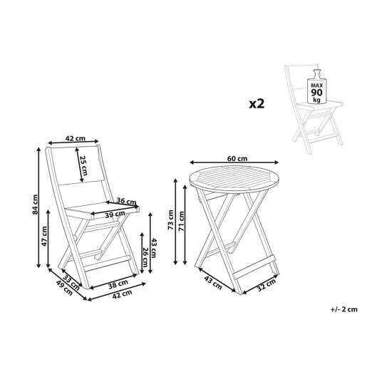 Beliani Conjunto bistrĂ´ PROSSEDI Beliani Conjunto bistrĂ´ PROSSEDI
