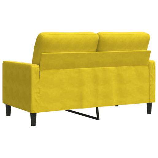 Sofá de 2 lugares - Sofá fixo veludo 120 cm amarelo