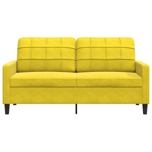 Sofá de 2 lugares - Sofá fixo veludo 140 cm amarelo