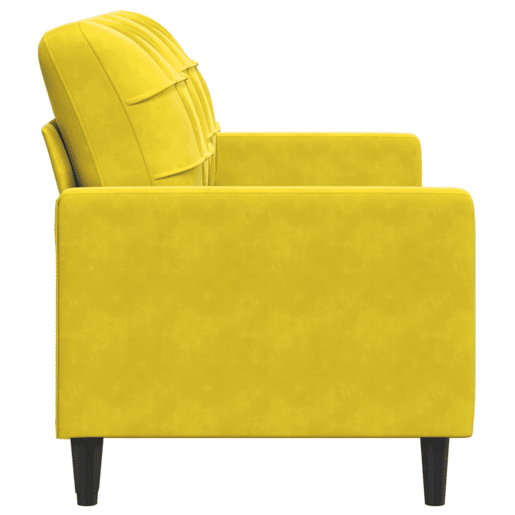 Sofá de 2 lugares - Sofá fixo veludo 140 cm amarelo