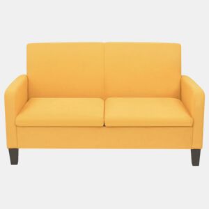 Sofá de 2 lugares - Sofá fixo 135x65x76 cm amarelo