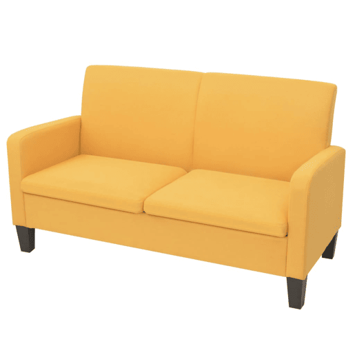 Sofá de 2 lugares - Sofá fixo 135x65x76 cm amarelo