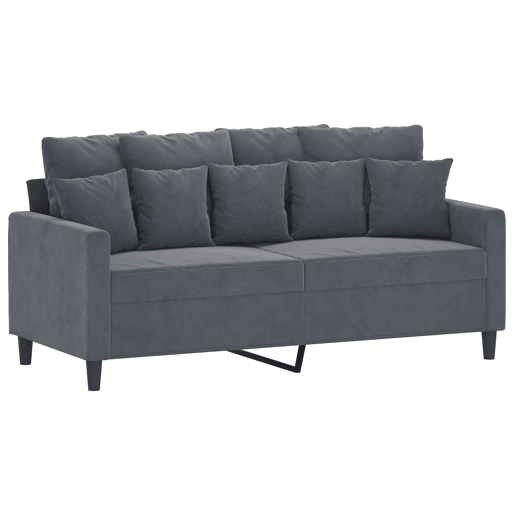 Sofá de 2 lugares - Sofá fixo 140 cm veludo cinza-escuro