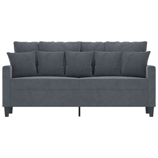 Sofá de 2 lugares - Sofá fixo 140 cm veludo cinza-escuro