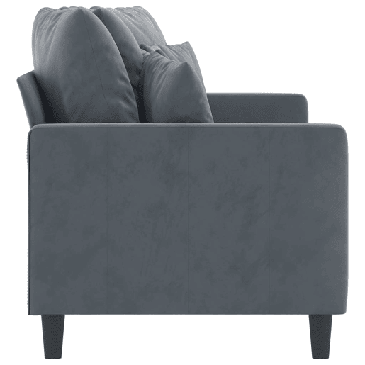 Sofá de 2 lugares - Sofá fixo 140 cm veludo cinza-escuro
