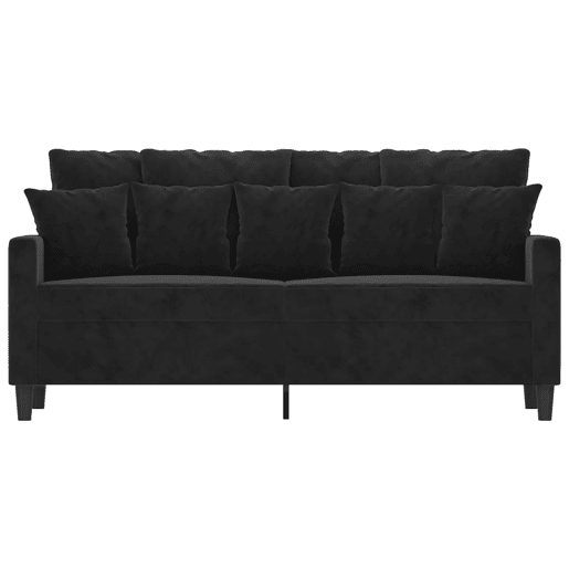 Sofá de 2 lugares - Sofá fixo veludo 140 cm preto