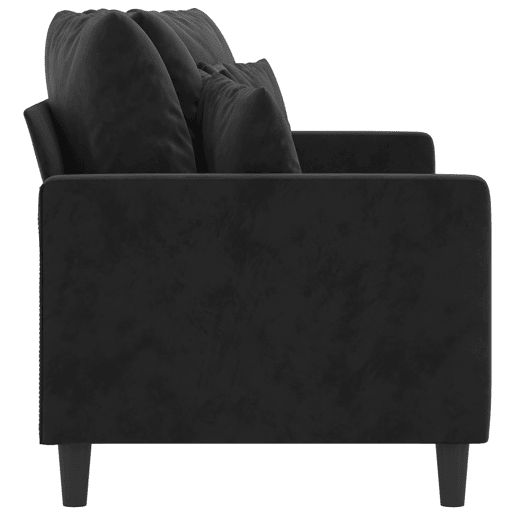 Sofá de 2 lugares - Sofá fixo veludo 140 cm preto