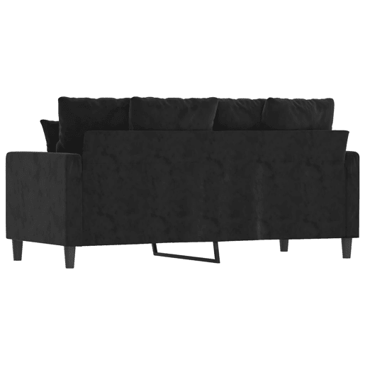 Sofá de 2 lugares - Sofá fixo veludo 140 cm preto