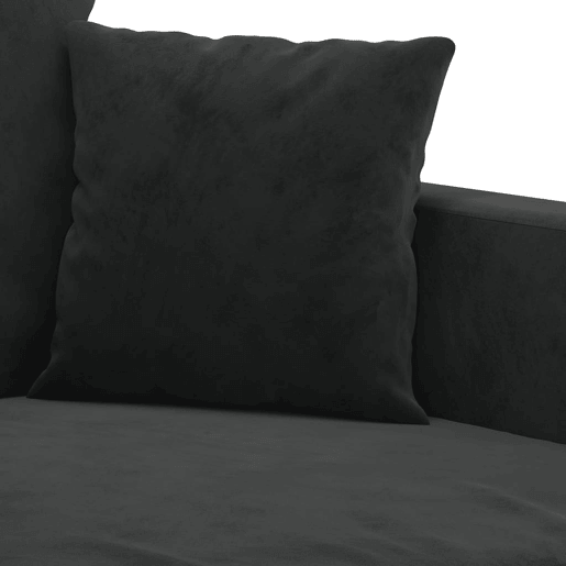 Sofá de 2 lugares - Sofá fixo veludo 140 cm preto
