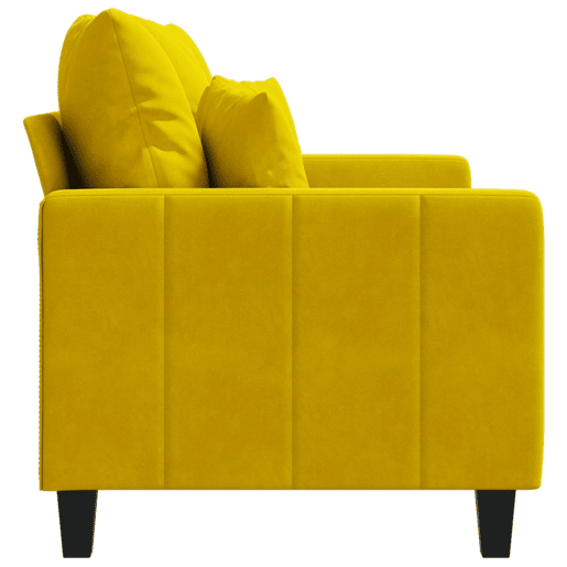 Sofá de 2 lugares - Sofá fixo veludo 120 cm amarelo