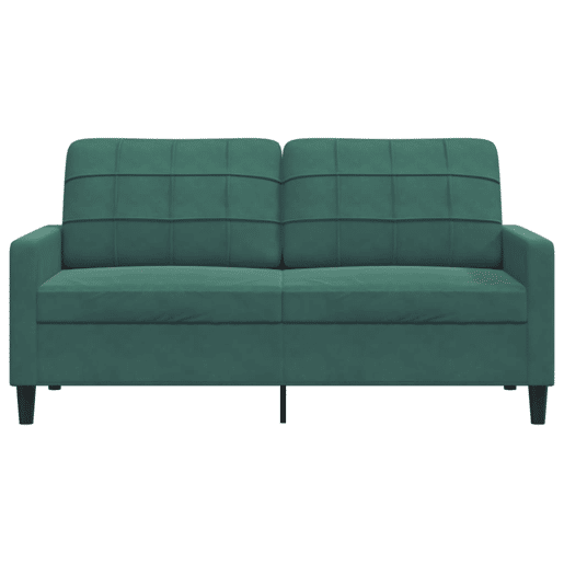 Sofá de 2 lugares - Sofá fixo 140 cm veludo verde-escuro