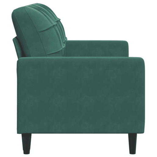 Sofá de 2 lugares - Sofá fixo 140 cm veludo verde-escuro