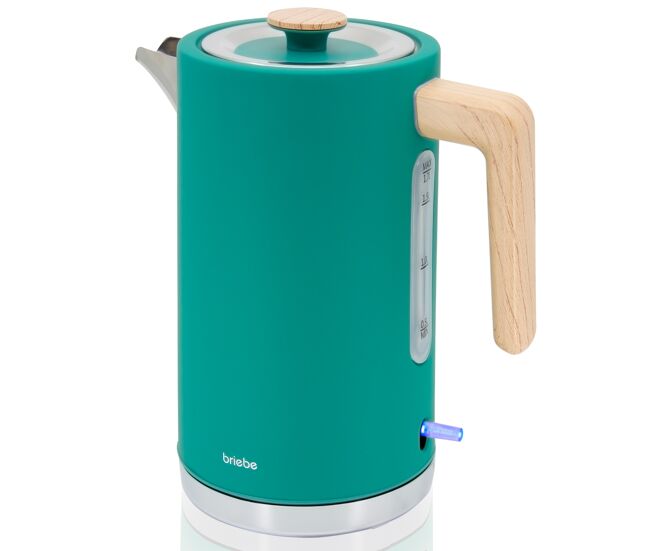 Briebe kt1165gre nordic hervidor agua eléctrico 1,7l inalámbrico ebullición rápida, libre de bpa, base de 360°, 2200, verde
