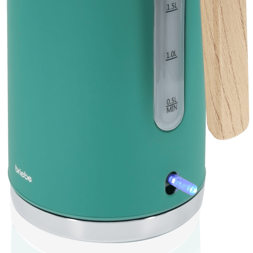 Briebe KT1165GRE Nordic Bollitore Elettrico 1,7L Cordless, Ebollizione Rapida senza BPA, Base 360, 2200, Verde
