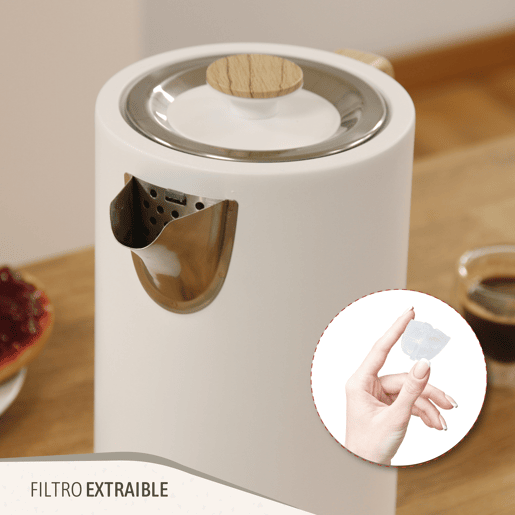 Briebe KT1165WHT Nordic Chaleira Elétrica 1,7 L Sem BPA, Base 360°, Controlador Strix, Desligamento Automático, 2200, Branco