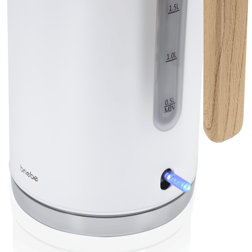 Briebe KT1165WHT Nordic Chaleira Elétrica 1,7 L Sem BPA, Base 360°, Controlador Strix, Desligamento Automático, 2200, Branco