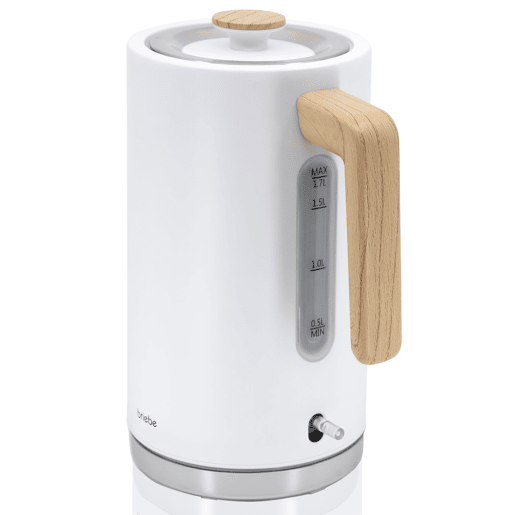 Briebe KT1165WHT Nordic Chaleira Elétrica 1,7 L Sem BPA, Base 360°, Controlador Strix, Desligamento Automático, 2200, Branco