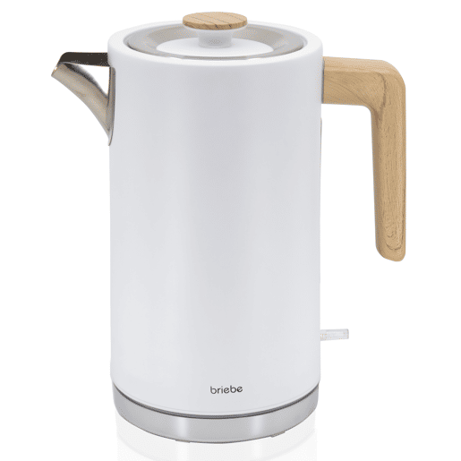 Briebe KT1165WHT Nordic Chaleira Elétrica 1,7 L Sem BPA, Base 360°, Controlador Strix, Desligamento Automático, 2200, Branco