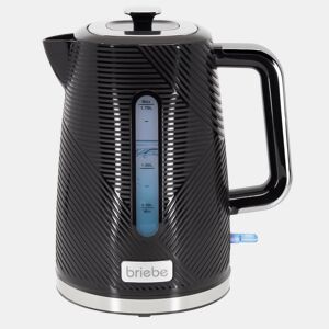 Briebe KT1168BLK Elegance Chaleira Elétrica 1,7 L Sem BPA, Base 360°, Controlador Strix, Desligamento Automático, 2200, Preto