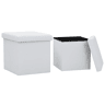 vidaXL Bancos de arrumação dobráveis 2 pcs couro artificial branco