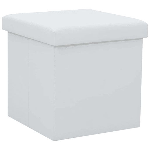 vidaXL Bancos de arrumação dobráveis 2 pcs couro artificial branco vidaXL Bancos de arrumação dobráveis 2 pcs couro artificial branco