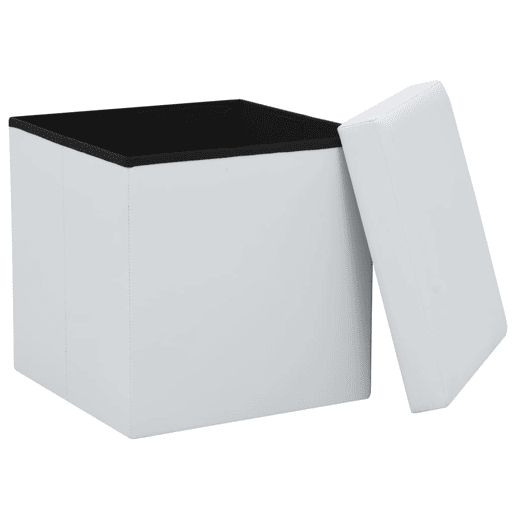 vidaXL Bancos de arrumação dobráveis 2 pcs couro artificial branco vidaXL Bancos de arrumação dobráveis 2 pcs couro artificial branco