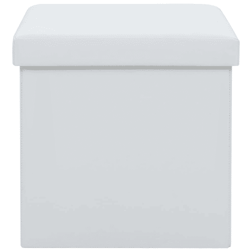 vidaXL Bancos de arrumação dobráveis 2 pcs couro artificial branco vidaXL Bancos de arrumação dobráveis 2 pcs couro artificial branco