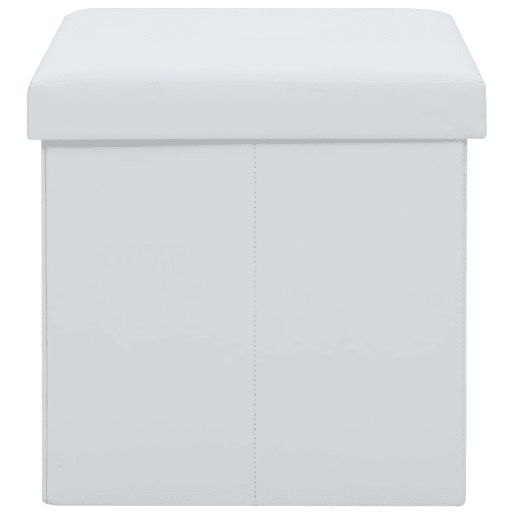 vidaXL Bancos de arrumação dobráveis 2 pcs couro artificial branco vidaXL Bancos de arrumação dobráveis 2 pcs couro artificial branco