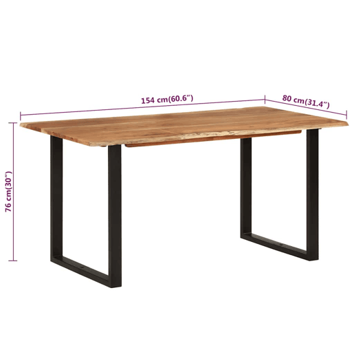 vidaXL Mesa de jantar 154x80x76 cm madeira de acácia maciça vidaXL Mesa de jantar 154x80x76 cm madeira de acácia maciça