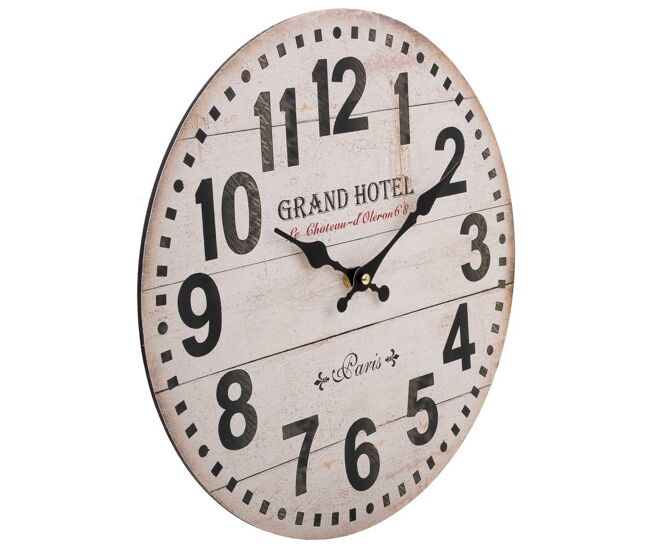 Reloj de pared de madera blanco