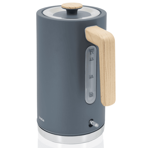 Briebe KT1165GRY Nordic Chaleira Elétrica 1,7 L Sem BPA, Base 360°, Controlador Strix, Desligamento Automático, 2200, Cinza