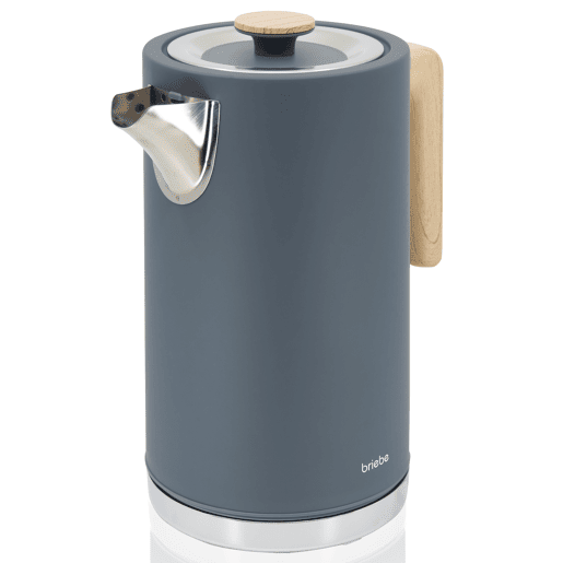 Briebe KT1165GRY Nordic Chaleira Elétrica 1,7 L Sem BPA, Base 360°, Controlador Strix, Desligamento Automático, 2200, Cinza