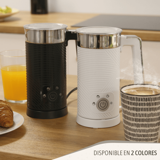 Briebe MF1172WHT Elegance Batedor de Leite Elétrico 4 em 1, Aquecedor, Espuma QuenteFrio 130ml, Leite Quente 300ml, 500, Branco