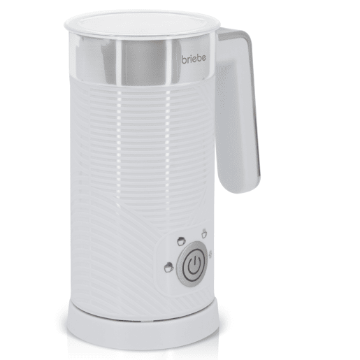 Briebe MF1172WHT Elegance Batedor de Leite Elétrico 4 em 1, Aquecedor, Espuma QuenteFrio 130ml, Leite Quente 300ml, 500, Branco