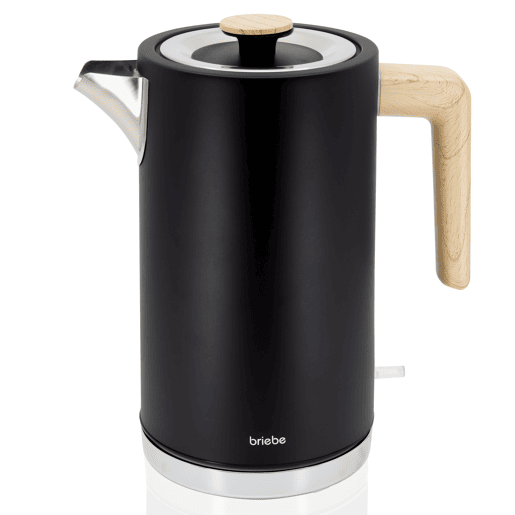 Briebe KT1165BLK Nordic Chaleira Elétrica 1,7 L Sem BPA, Base 360°, Controlador Strix, Desligamento Automático, 2200, Preto