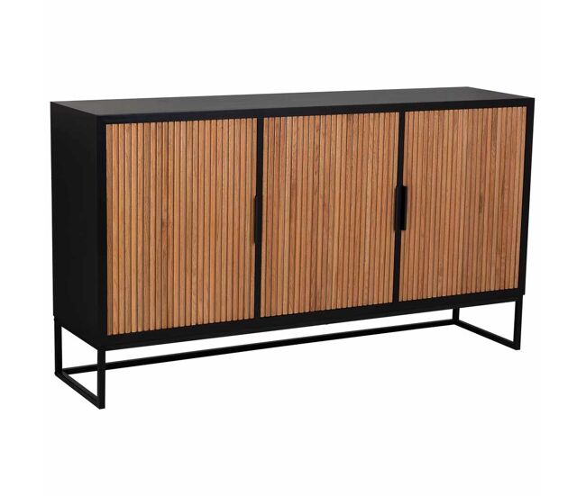 Aparador de 3 puertas de madera y metal 160x41,5x90h cm
