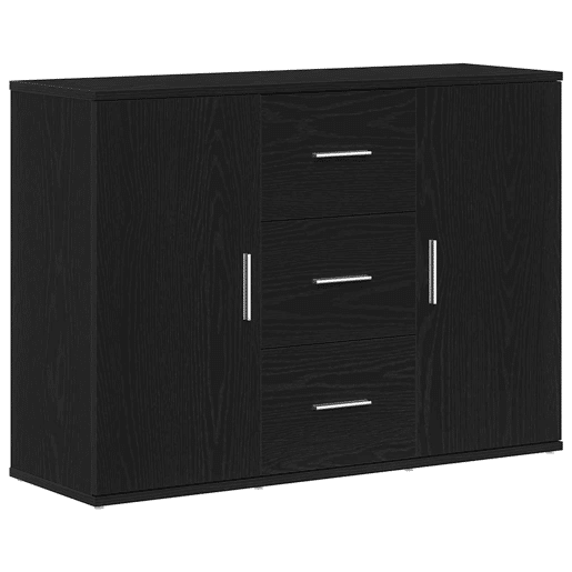 vidaXL Aparador 91x29,5x65 cm derivados de madeira carvalho preto