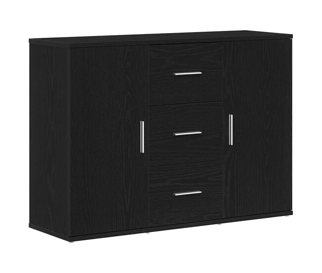 Vidaxl aparador roble negro 91x29,5x65 cm madera de ingeniería