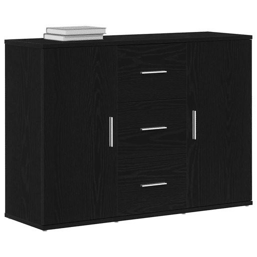 vidaXL Aparador 91x29,5x65 cm derivados de madeira carvalho preto