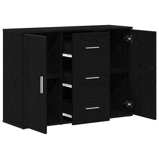 vidaXL Aparador 91x29,5x65 cm derivados de madeira carvalho preto