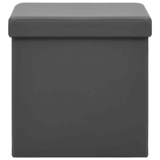 vidaXL Bancos de arrumação dobráveis 2 pcs PVC cinzento vidaXL Bancos de arrumação dobráveis 2 pcs PVC cinzento
