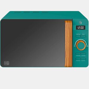 SWAN SM22036GRENEUN Micro-ondas 20L,6 níveis de Funcionamento, Temporizador 30 min, Modo Degelo, design moderno, Cabo de Efeito Madeira, 800, Verde