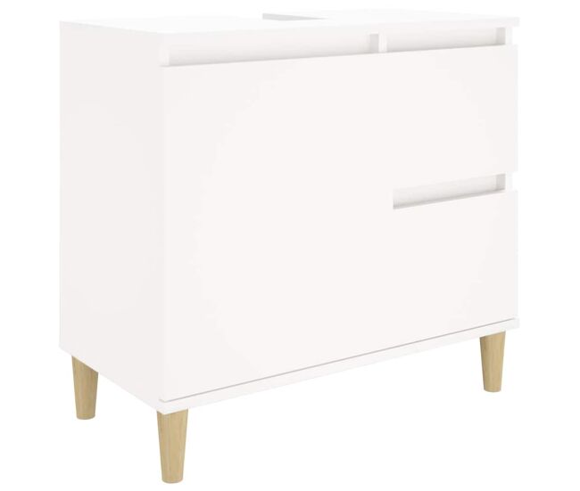 Vidaxl armario de baño madera contrachapada blanco 65x33x60 cm